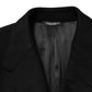 Black Wool Double Breasted TrenchCoat Jacket