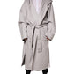 Off White Belted Long Trench Coat Men Jacket