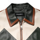 Multicolor Leather Full Zip men Biker Jacket
