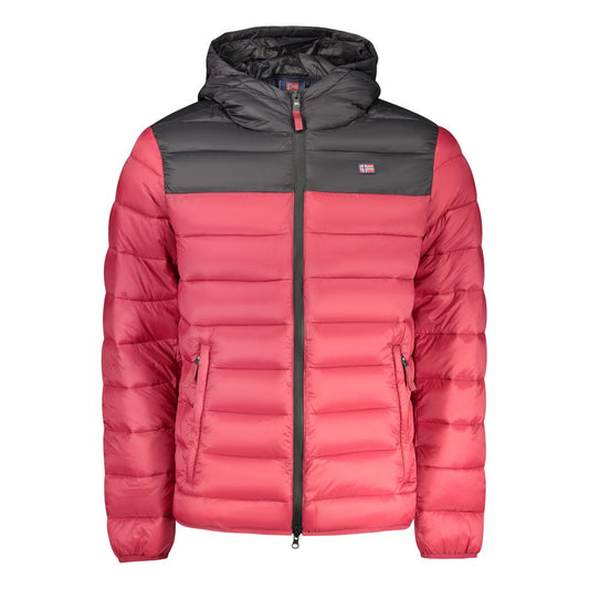 Red Polyamide Mens Jacket