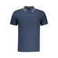 Blue Cotton Men Polo Shirt