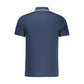 Blue Cotton Men Polo Shirt