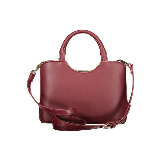 Red Polyurethane Women Handbag