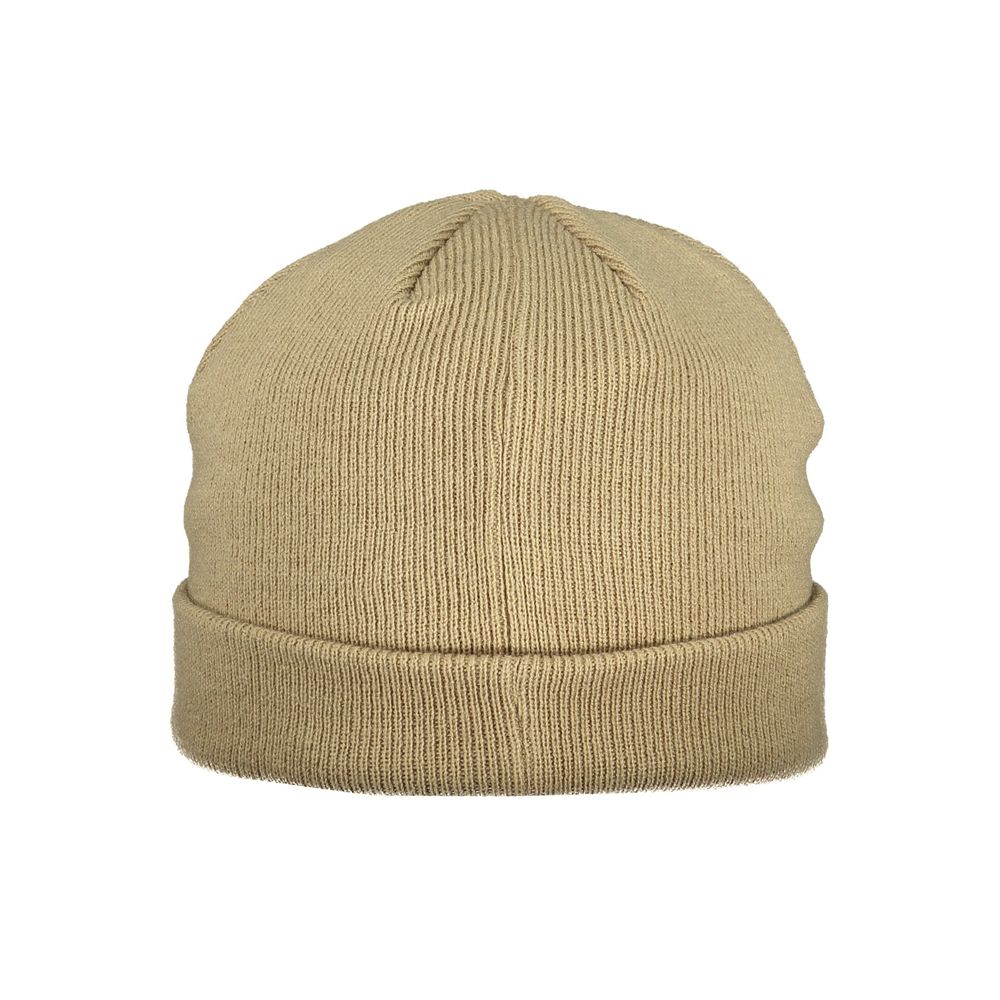 Beige Polyacrylic Men Cap