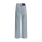 Light Blue Cotton Relaxed Fit Jeans