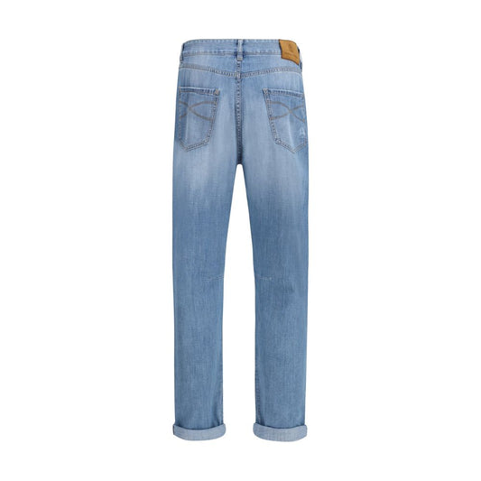 Light Blue Cotton Relaxed Fit Jeans
