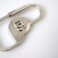 Silver Tone Brass Metal DG Logo Engraved Keyring Keychain