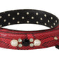 Elegant Red Python Leather Shoulder Strap