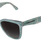 Elegant Blue Lace Detail Sunglasses