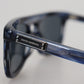 Elegant Blue Acetate Sunglasses for Women