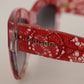 Elegant Red Lace Detail Sunglasses