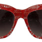 Elegant Red Lace Detail Sunglasses