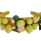 Exquisite Silk Crystal Lemon Headband Diadem