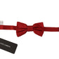 Elegant Red Silk Tied Bow Tie