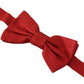 Elegant Red Silk Tied Bow Tie