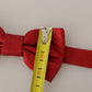 Elegant Red Silk Tied Bow Tie