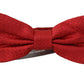 Elegant Red Silk Tied Bow Tie