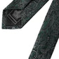 Green Floral Pattern 100% Silk Adjustable Men Tie