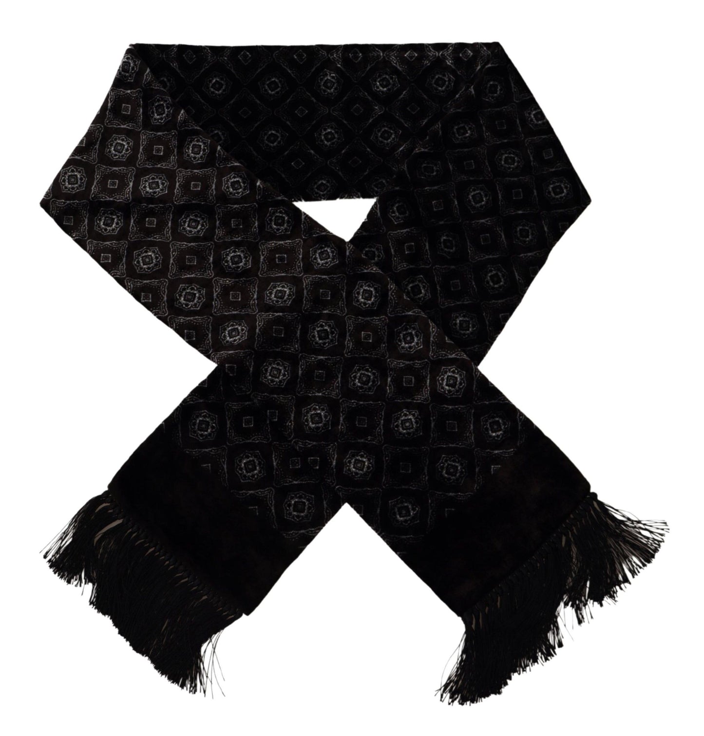 Luxurious Brown Silk-Blend Men's Scarf