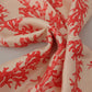 Elegant Silk Men's Scarf Wrap - Red Coral Print