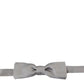 Elegant Gray Silk Bow Tie