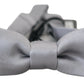 Elegant Gray Silk Bow Tie