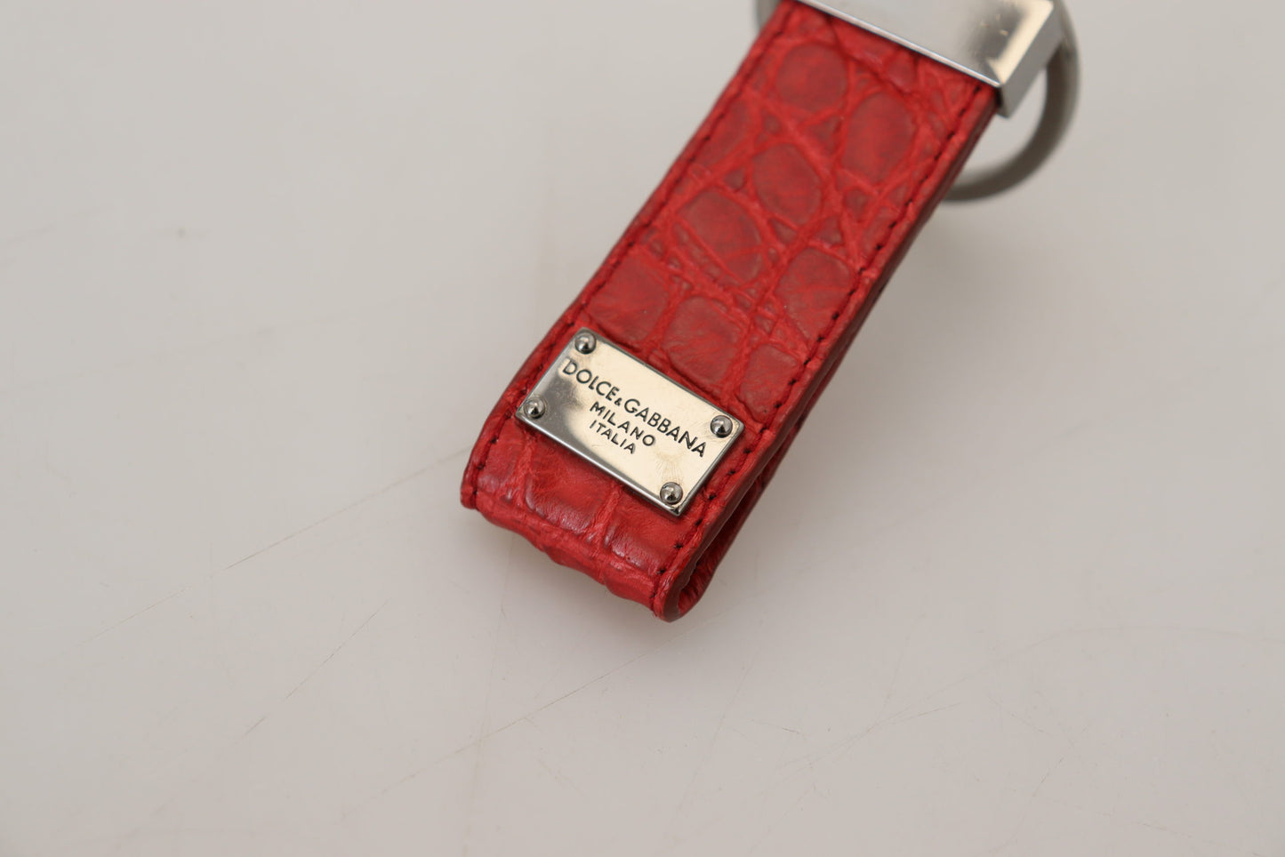 Chic Red Leather Keychain & Charm Accessory