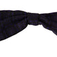 Elegant Blue Geometric Silk Bow Tie