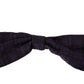 Elegant Blue Geometric Silk Bow Tie