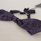 Elegant Blue Geometric Silk Bow Tie