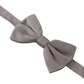 Elegant Gray Silk Bow Tie