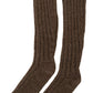 Chic Brown Wool Blend Over-Calf Socks