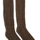 Chic Brown Wool Blend Over-Calf Socks