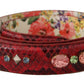 Elegant Red Python Leather Bag Strap