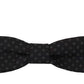 Exclusive Silk Patterned Black Bow Tie