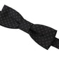 Exclusive Silk Patterned Black Bow Tie
