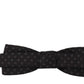 Exclusive Silk Patterned Black Bow Tie